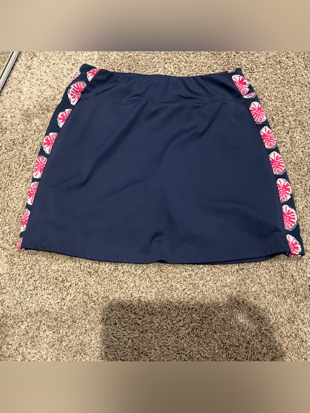 Tommy Bahama Navy Activewear Golf Skort with Pink grapefruit Trim
